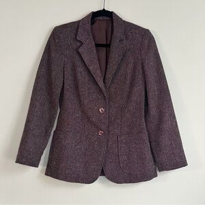 Elegant women’s Purple Tweed Wool blend Blazer